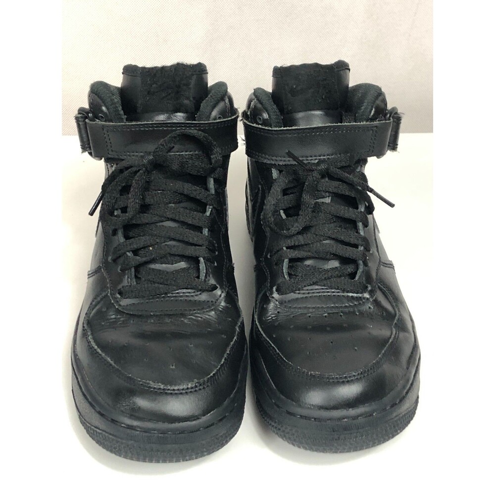 Nike Air Force 1 Basketball Shoes Big Boys Youth Size 5.5 Y  Leather Black